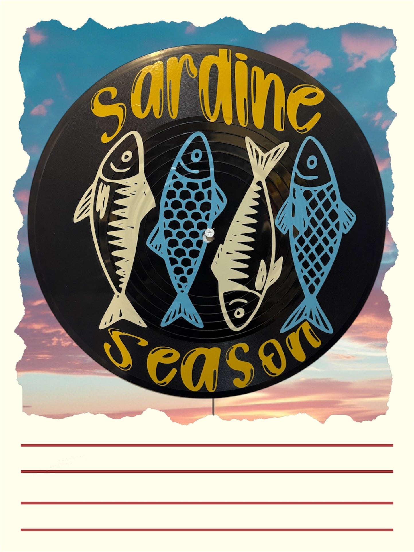 Sardine record wall hanging