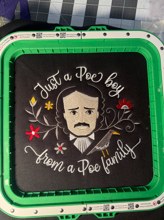 Edgar Allan Poe Embroidered Art – gothic literary piece