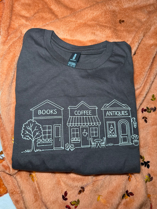 Books, coffee, antiques