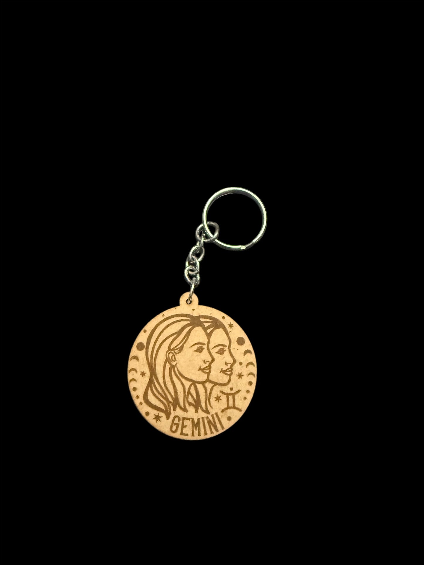 Zodiac sign laser cut keyring