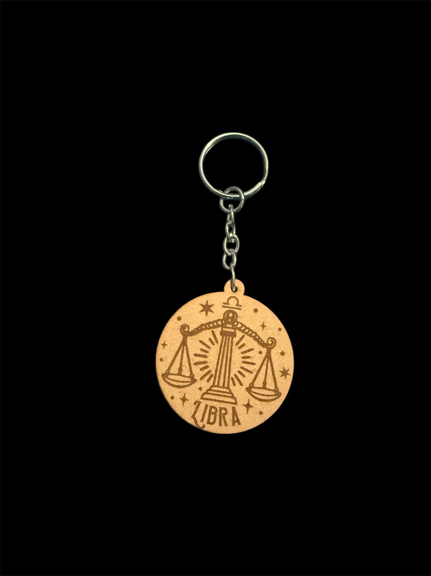 Zodiac sign laser cut keyring