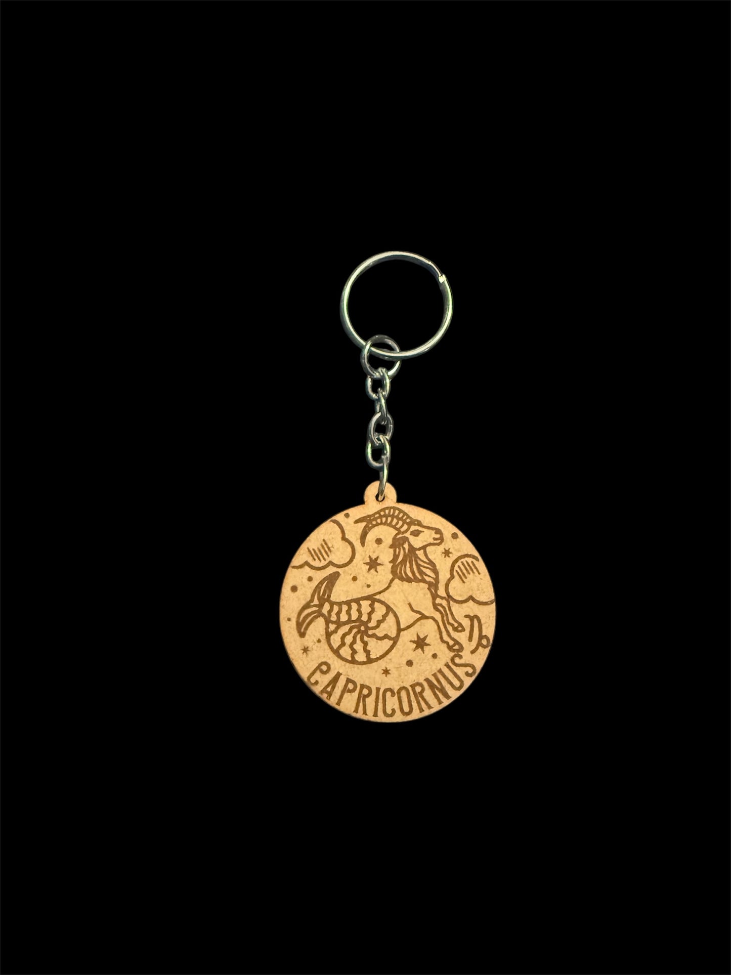 Zodiac sign laser cut keyring
