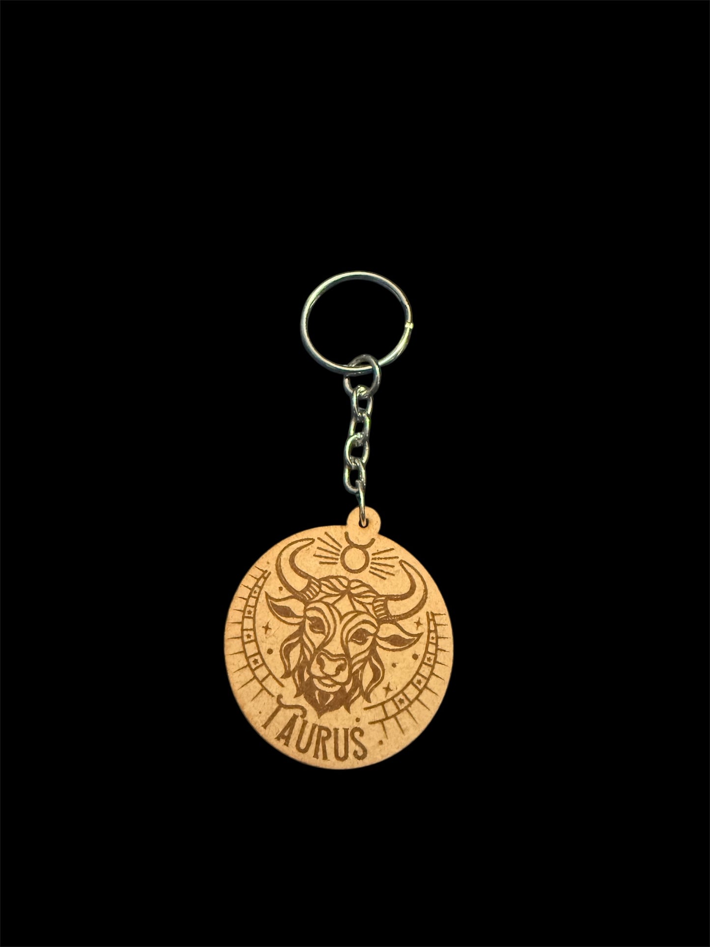 Zodiac sign laser cut keyring