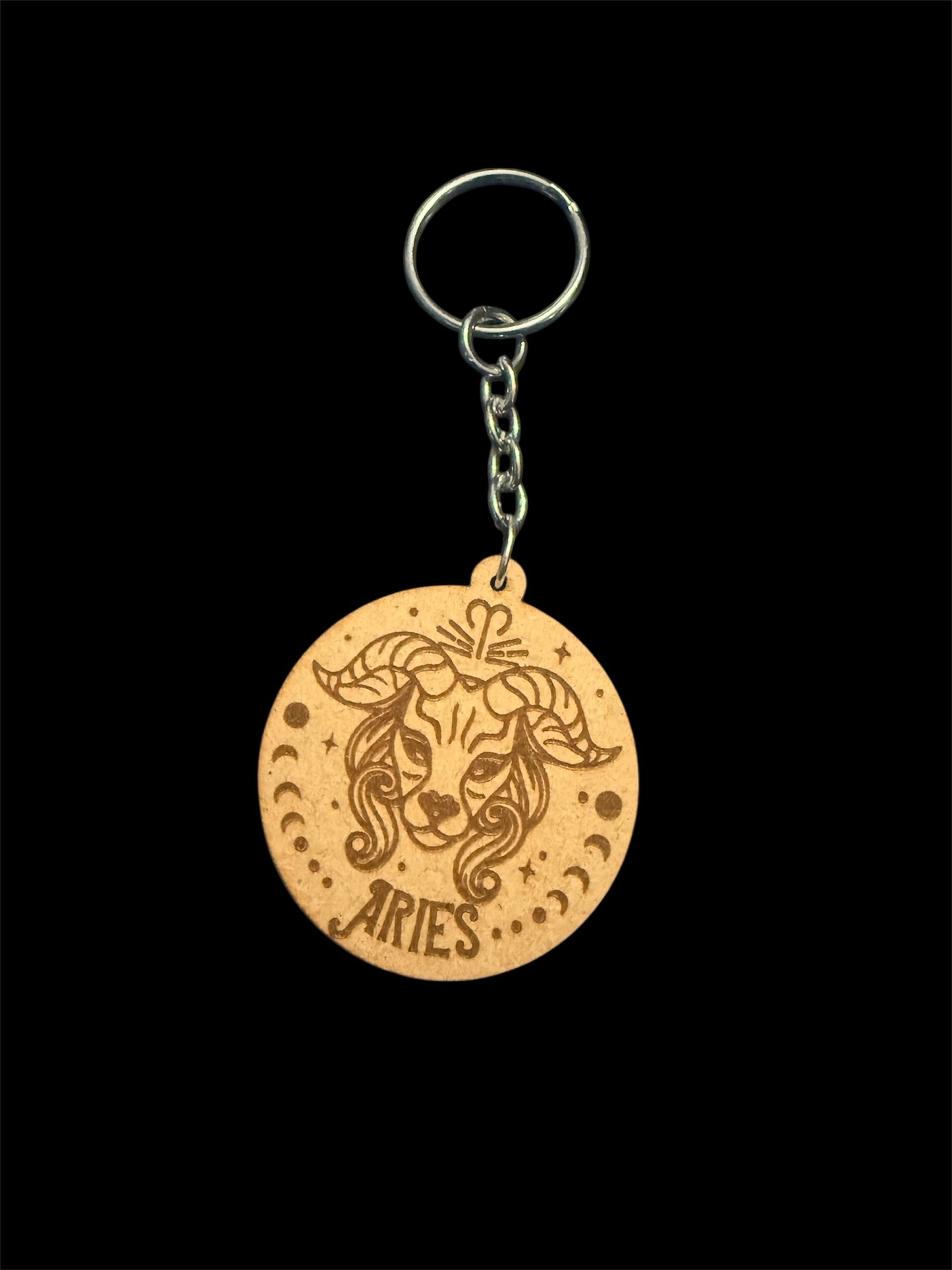 Zodiac sign laser cut keyring