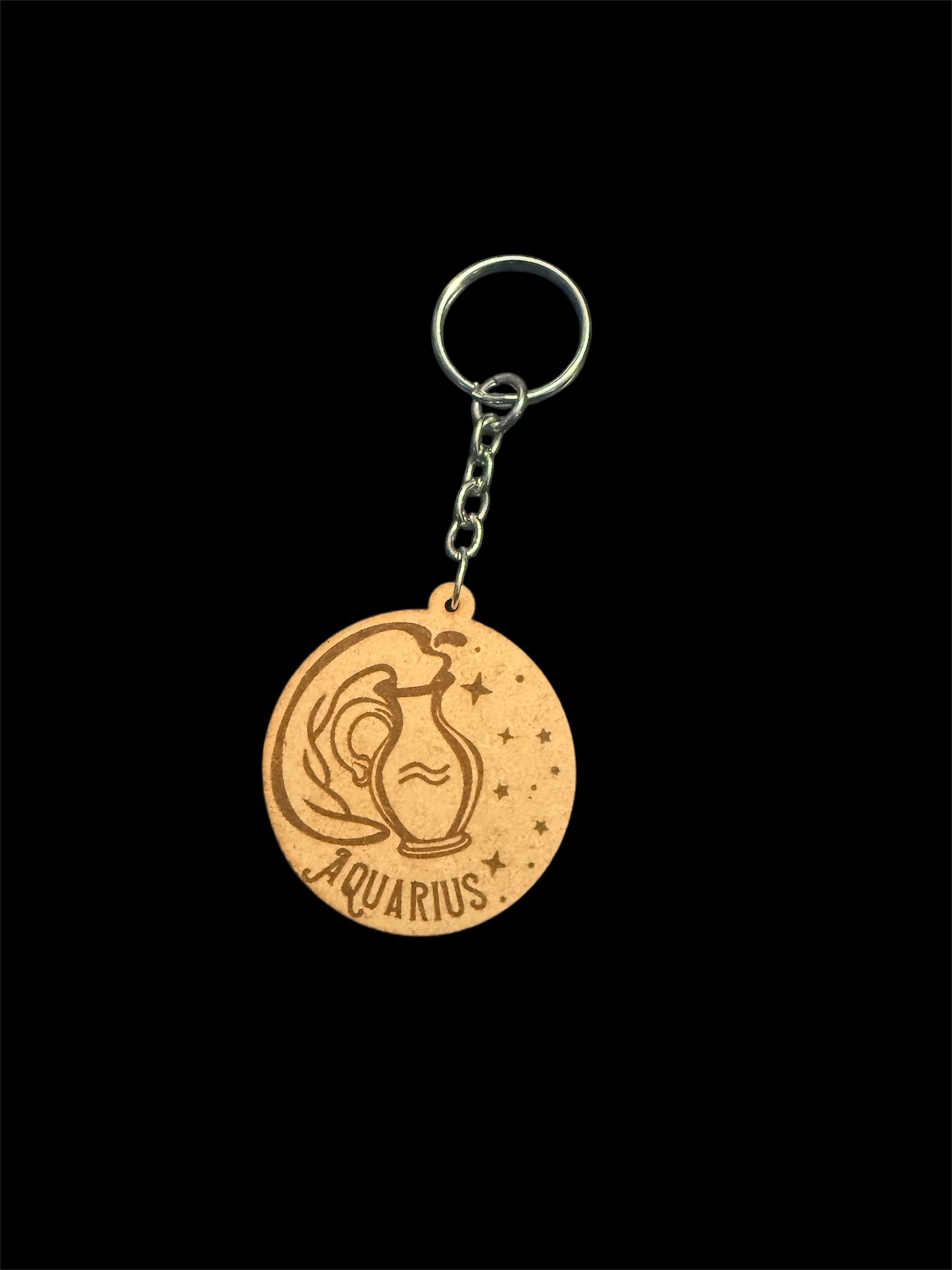 Zodiac sign laser cut keyring