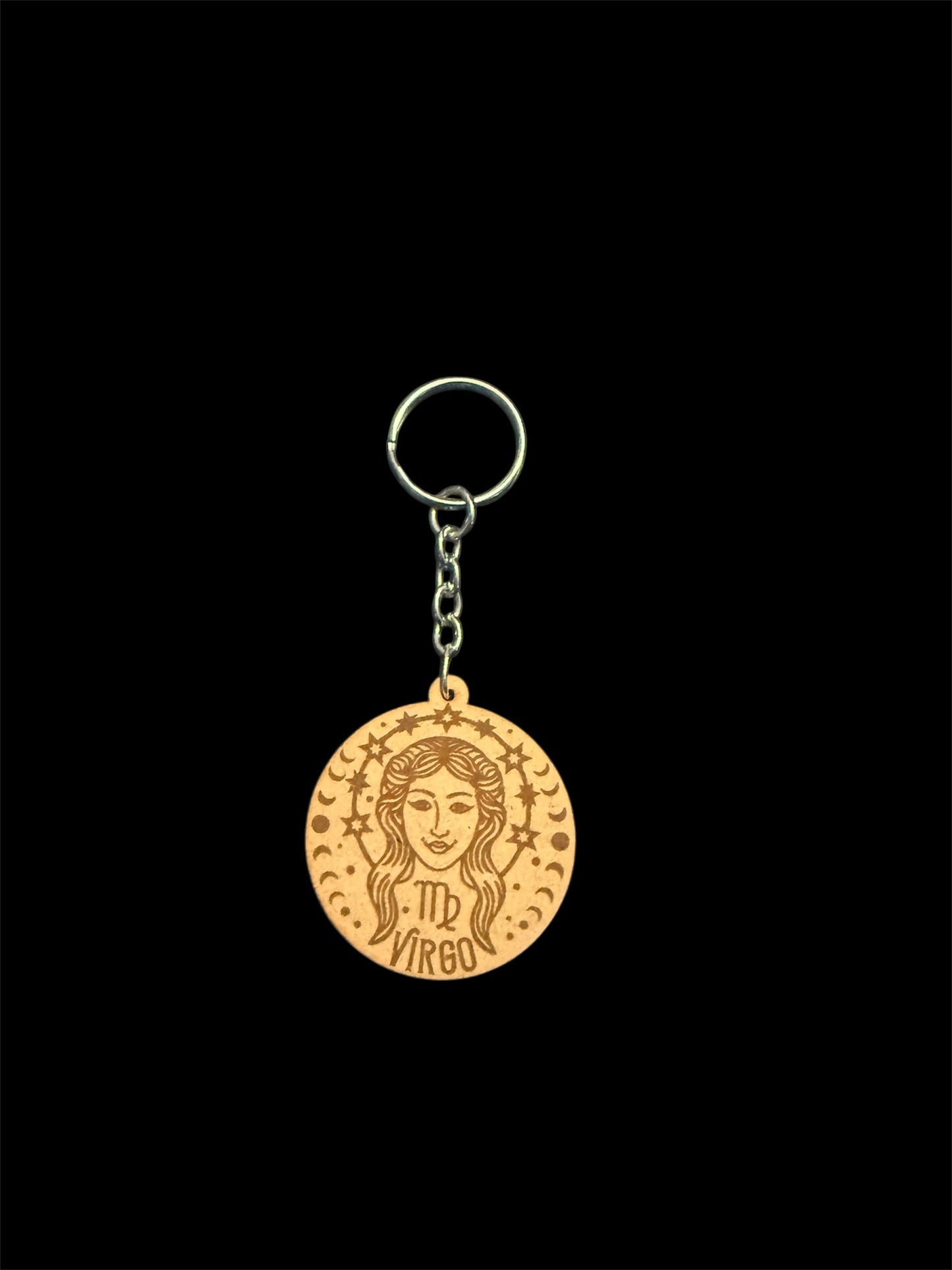 Zodiac sign laser cut keyring